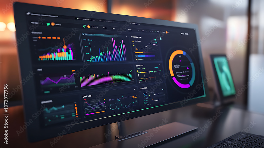 Advanced wind turbine analytics dashboard with realtime performance metrics and predictive maintenance insights 3d illustration Advanced wind turbine analytics dashboard with realtime performance metrics and predictive maintenance insights 3d illustration