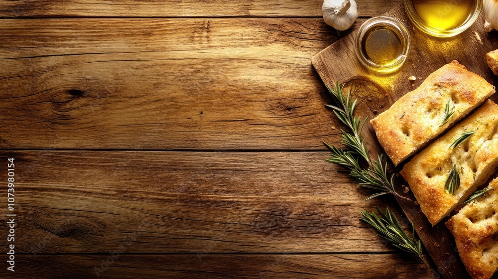 Fresh Rosemary Focaccia Bread with Olive Oil Fresh Rosemary Focaccia Bread with Olive Oil