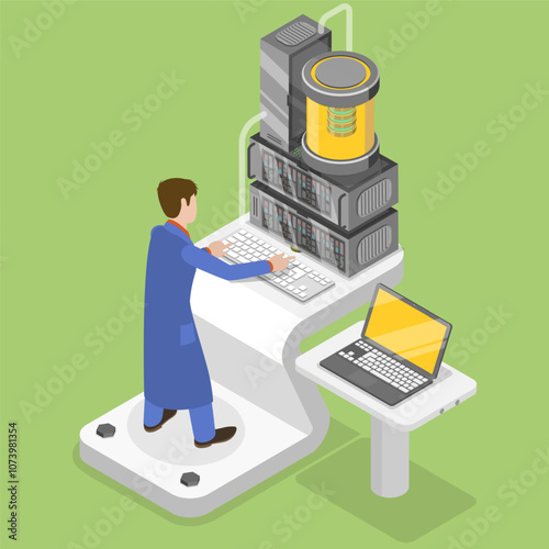 3D Isometric Flat Vector Illustration of Gasoline Testing, Oil Petroleum Production And Exploration