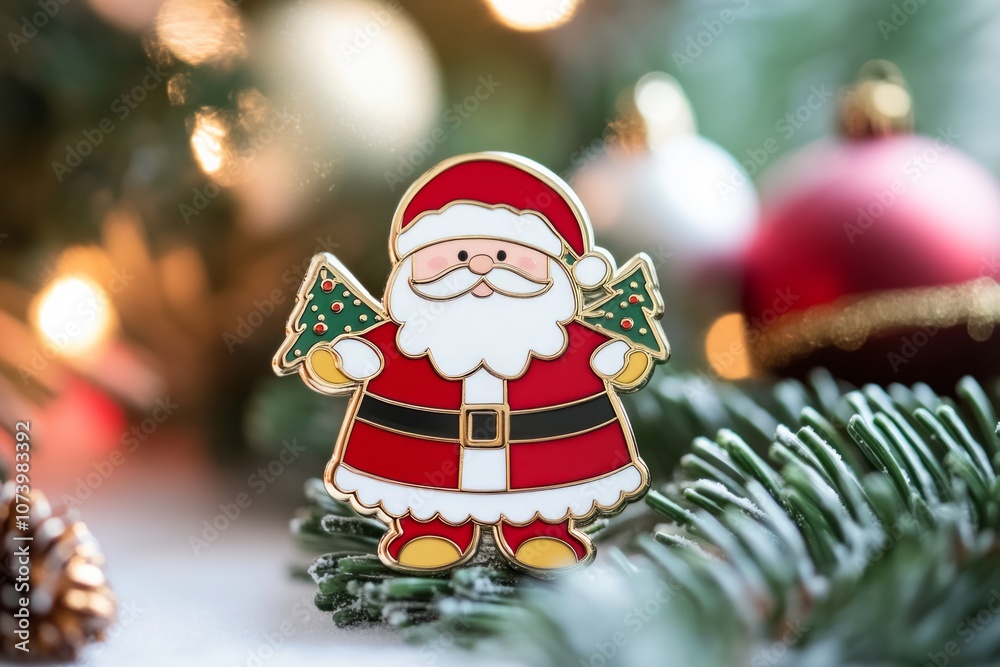 Obraz premium santa claus badge 