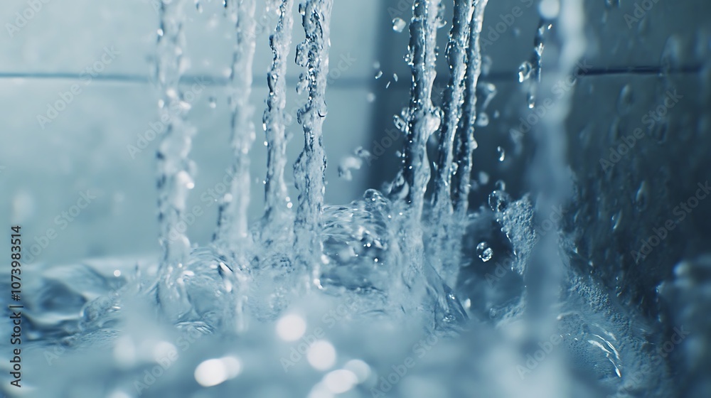 Inviting Water Flow Close Up from High End Shower Head picture Inviting Water Flow Close Up from High End Shower Head picture
