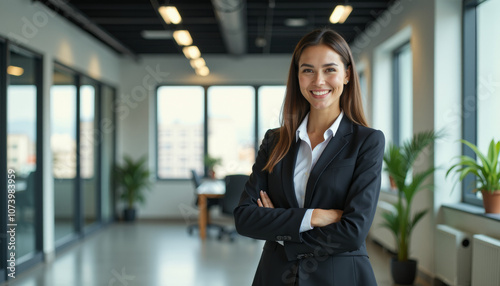 Confident Business Woman in Modern Office