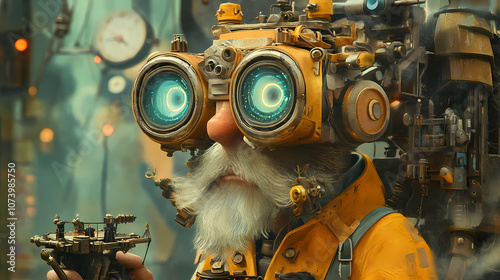 A brilliant and eccentric inventor, crafting ingenious devices and contraptions. - generative ai. Arcane. Illustration