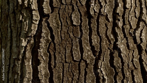 deeply fissured oak bark