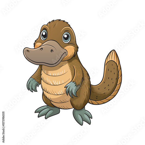 Realistic Platypus vector art illustration  photo