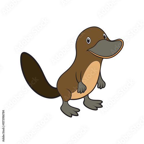 Realistic Platypus vector art illustration  photo