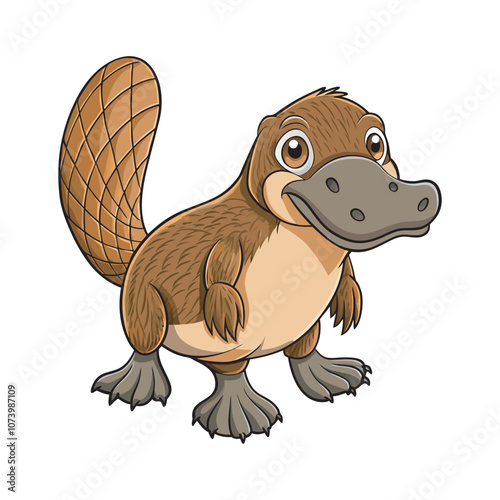 Realistic Platypus vector art illustration  photo