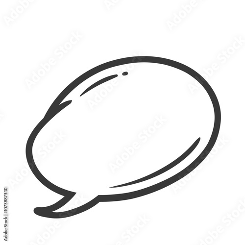 Speech balloon of oval shape line icon. Hand drawn retro empty bubble with tail, speech box for thought or monologue. Dialog, conversation mascot, outline icon in comic book style vector illustration