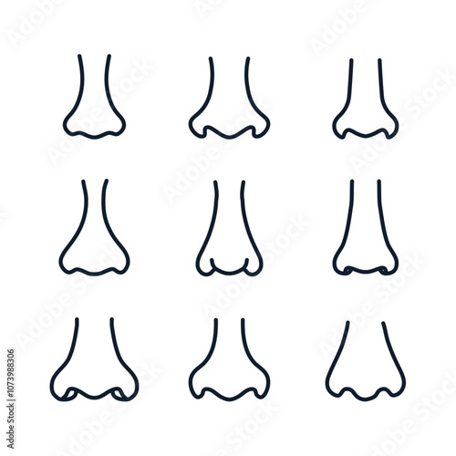 Nose line icon vector illustration. Nose smell human cartoon line icon.
