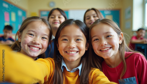 Happy School Children Posing for Photo
