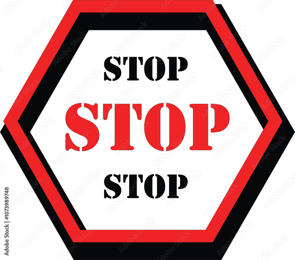 An illustration of a road with stop signs, cautions, and attention. An illustration of a road with stop signs, cautions, and attention.