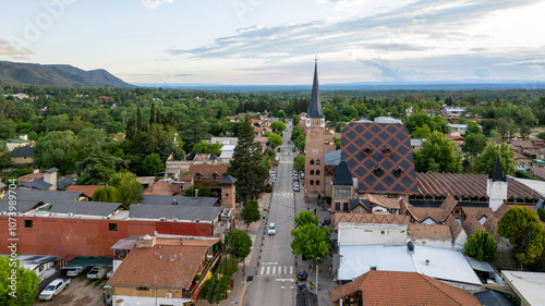 Принти на полотні Aerial view of Villa General Belgrano, Cordoba, Argentina