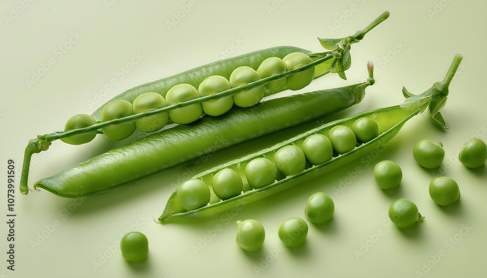Green Peas vegetables, isolated on a pastel Green Peas vegetables, isolated on a pastel