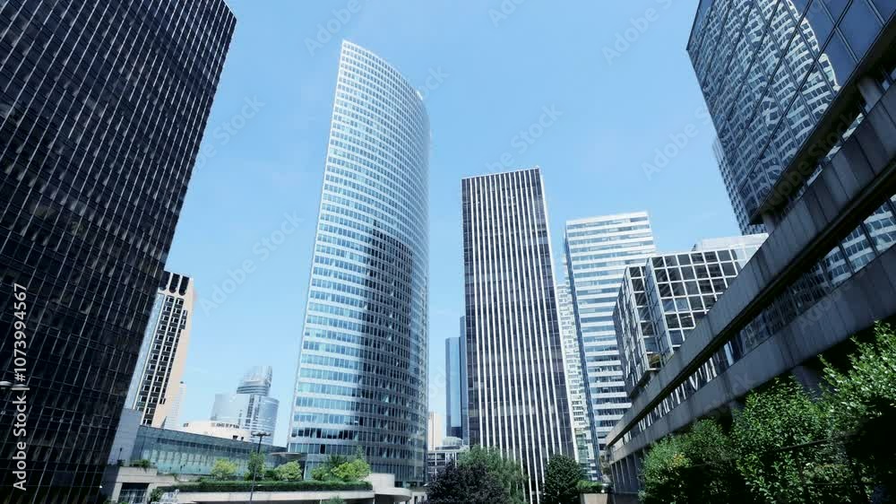Marvelous Modern Skyscrapers Stand Tall in the Urban Landscape Beneath a Clear Blue Sky Marvelous Modern Skyscrapers Stand Tall in the Urban Landscape Beneath a Clear Blue Sky