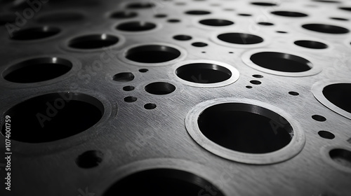 Precision punches automated machine creating uniform patterns in metal sheet industrial photo