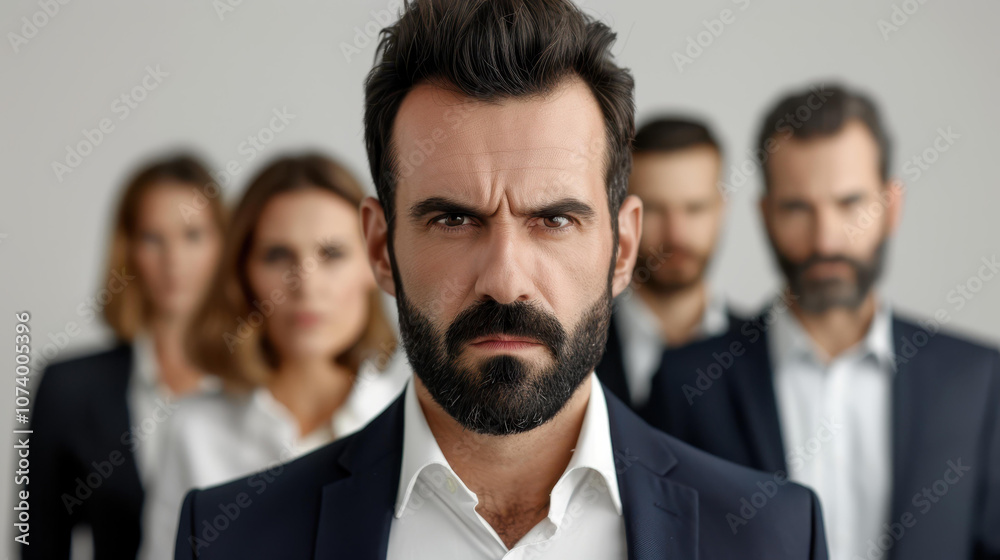 A young, confident businessman takes charge, ready to lead his dynamic team to success and innovation in the corporate world. A young, confident businessman takes charge, ready to lead his dynamic team to success and innovation in the corporate world.
