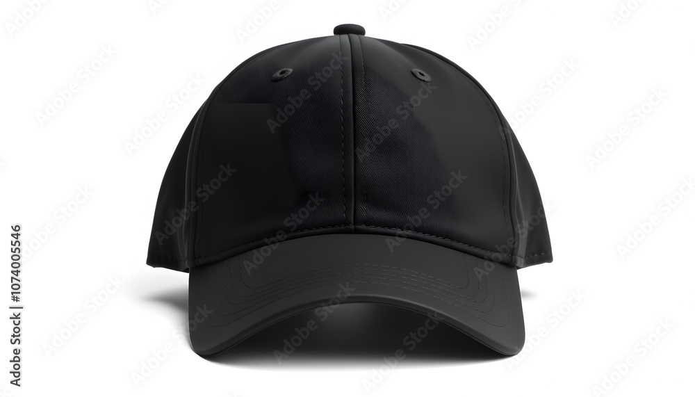 Blank baseball cap 3 view color black on white background isolated with white highlights, png Blank baseball cap 3 view color black on white background isolated with white highlights, png