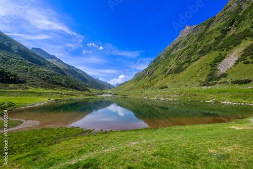 Lake along the Silvretta Hochalpenstrasse in the Paznaun Valley, State of Tirol, Austria photo