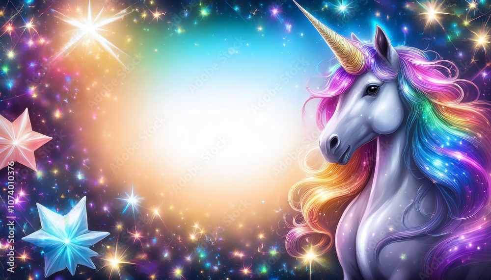 Magical unicorn in starry sky Magical unicorn in starry sky