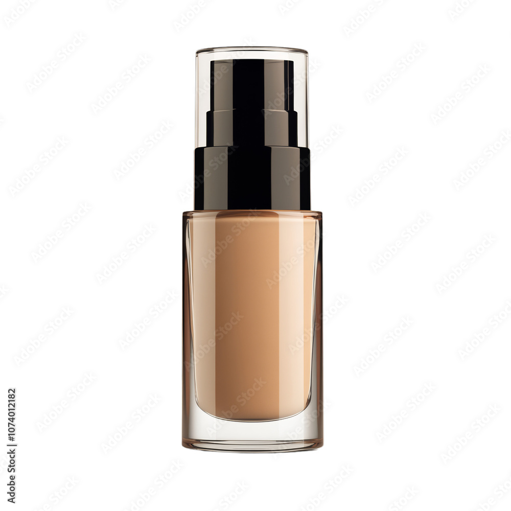 Blank foundation bottle with pump, isolated white background. Png format Blank foundation bottle with pump, isolated white background. Png format