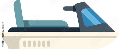 This modern water scooter is waiting for a new ride on the water surface