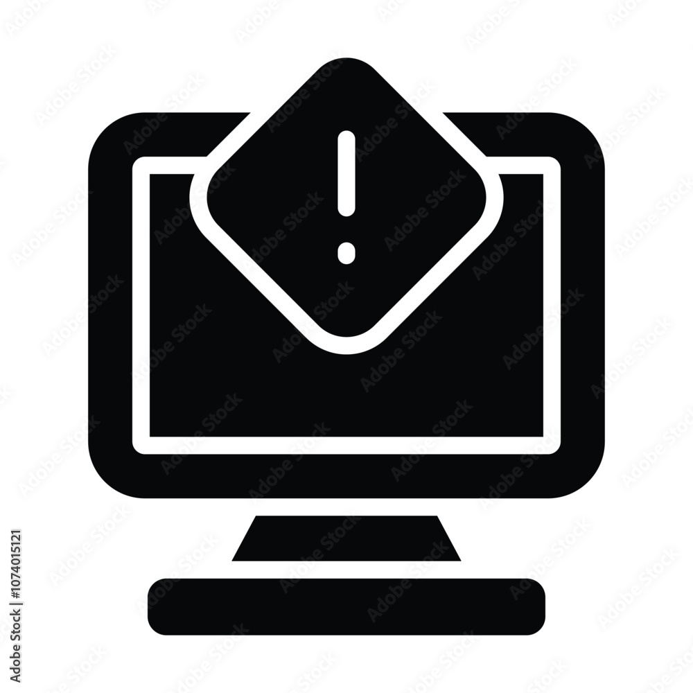  Simple Device Error glyph icon. The icon can be used for websites, print templates, presentation templates, illustrations, etc