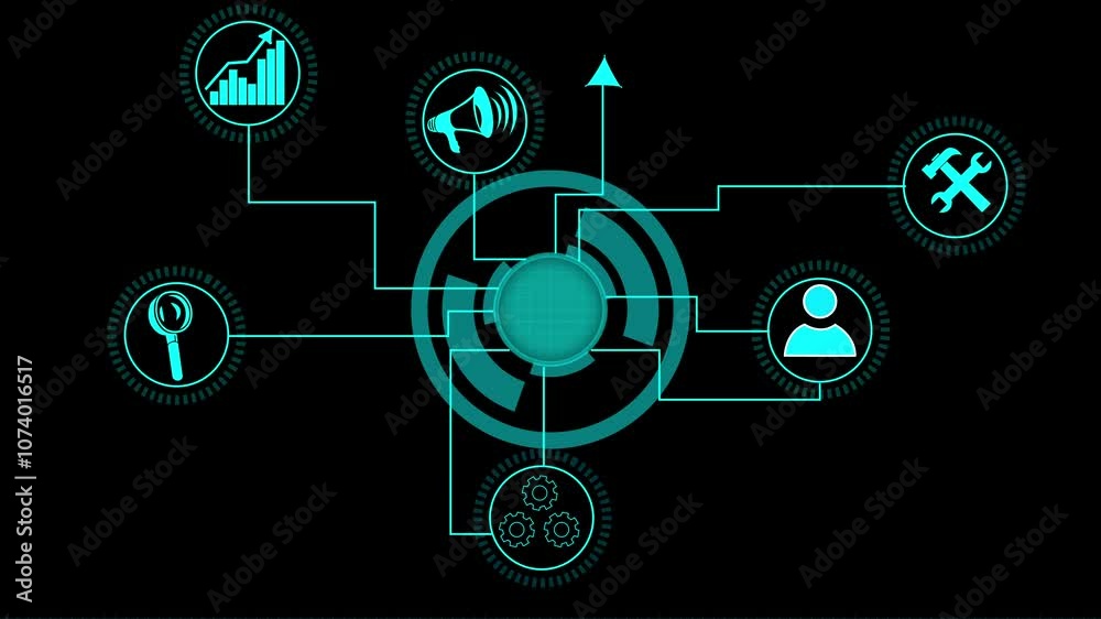 Business, technology, internet and network concept. Virtual screen of the future and sees the inscription: Our vision. on black background Business, technology, internet and network concept. Virtual screen of the future and sees the inscription: Our vision. on black background
