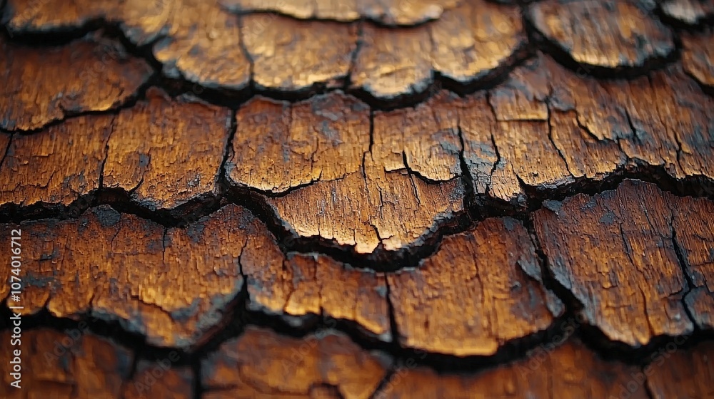 Close-up of textured, weathered wood with cracked surface and rich brown tones. Close-up of textured, weathered wood with cracked surface and rich brown tones.