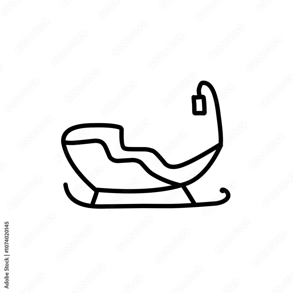 santa sleigh line icon santa sleigh line icon