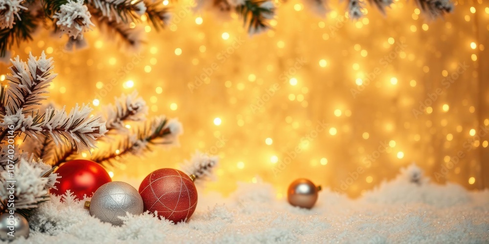 Elegant Christmas background with gold ornaments and glitter, stylish, golden Elegant Christmas background with gold ornaments and glitter, stylish, golden