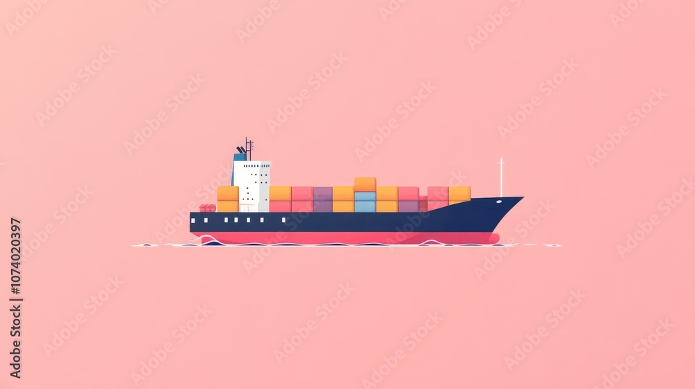 Obraz premium Cargo Freight Ship For Logistics And Import Export Business Shipping Products Internationally By Cargo Freight Ship