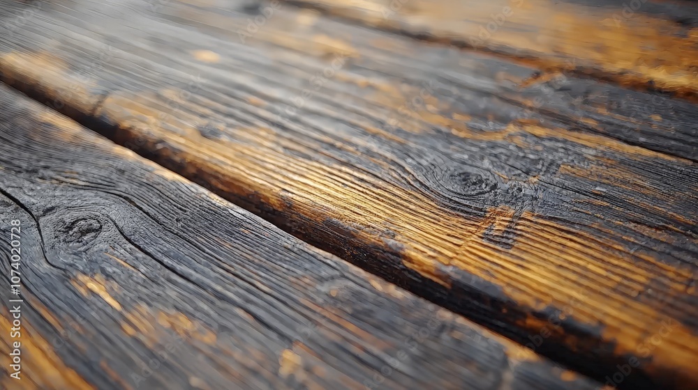 Close-up of weathered wooden planks showcasing texture and natural patterns. Close-up of weathered wooden planks showcasing texture and natural patterns.