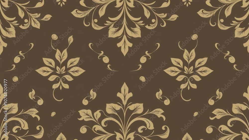 Fototapeta premium Intricate and flowing Art Nouveau pattern with delicate floral motifs, seamless, repeat