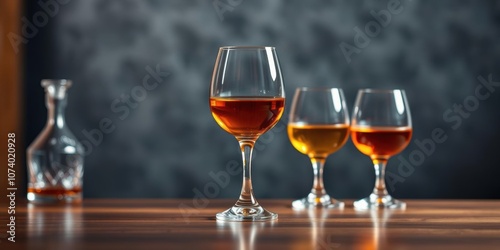 High quality Caribbean rum served in a modern glass for tasting, drink, Caribbean