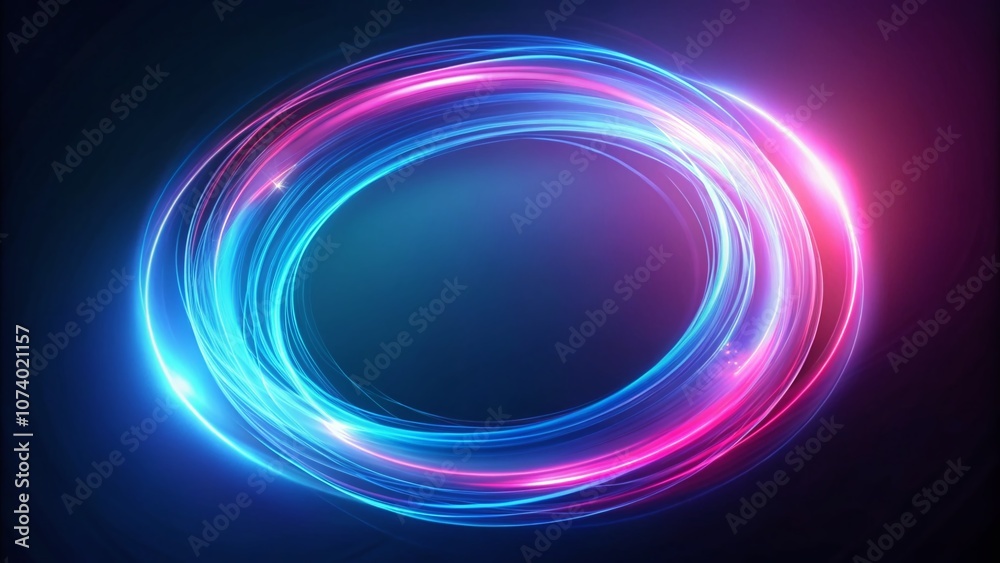 A Dynamic Swirling Circle of Blue and Pink Light Streaks on a Dark Blue Background, Capturing Motion and Energy with a Blurry Effect for Creative Visuals and Backgrounds A Dynamic Swirling Circle of Blue and Pink Light Streaks on a Dark Blue Background, Capturing Motion and Energy with a Blurry Effect for Creative Visuals and Backgrounds