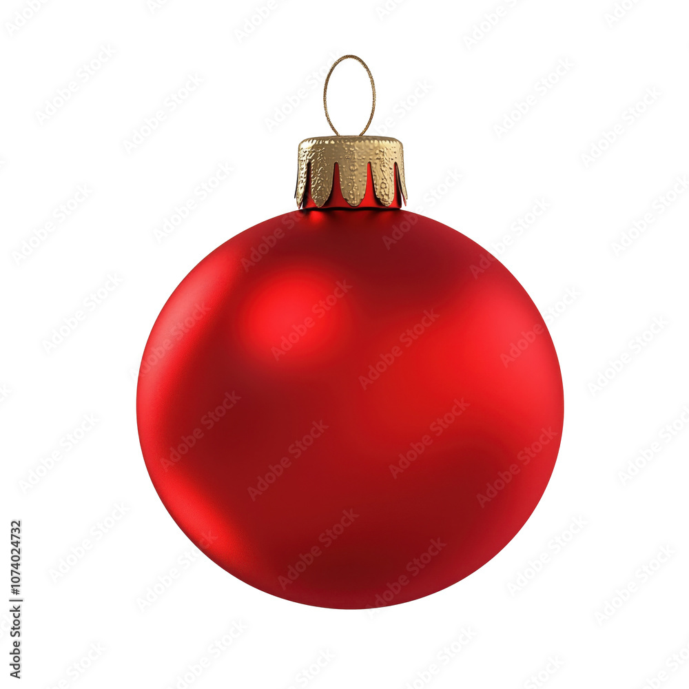 Red christmas ornament isolated on transparent background Red christmas ornament isolated on transparent background