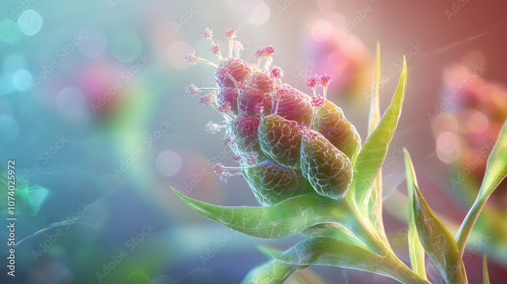 Macro Shot Of Flower Bud With Bokeh Background Organic Cell Division In Microcosm Biological Growth And Fractal Patterns Macro Shot Of Flower Bud With Bokeh Background Organic Cell Division In Microcosm Biological Growth And Fractal Patterns