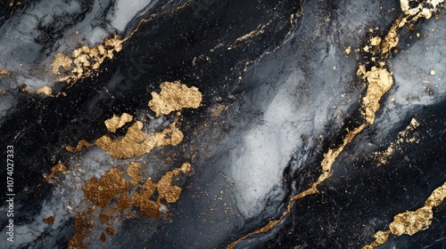 Wallpaper Mural Detailed marble stone backdrop featuring graphite gold and silver grains Elegant geological texture suitable for wallpaper use Torontodigital.ca