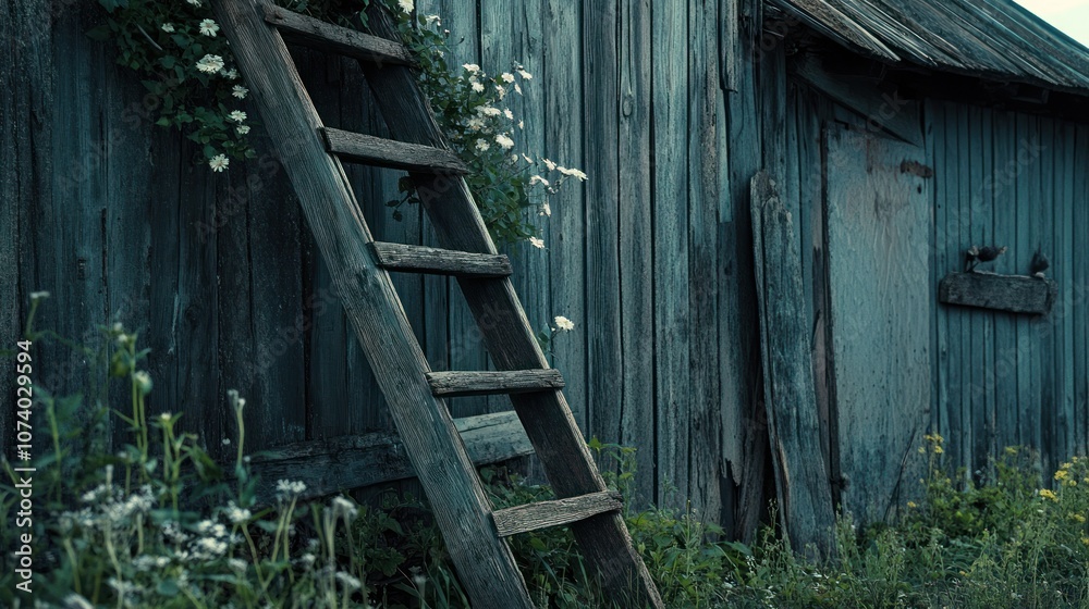 Rustic Wooden Ladder by the Barn Rustic Wooden Ladder by the Barn