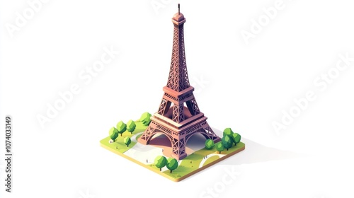 Eiffel Tower Low Poly Illustration