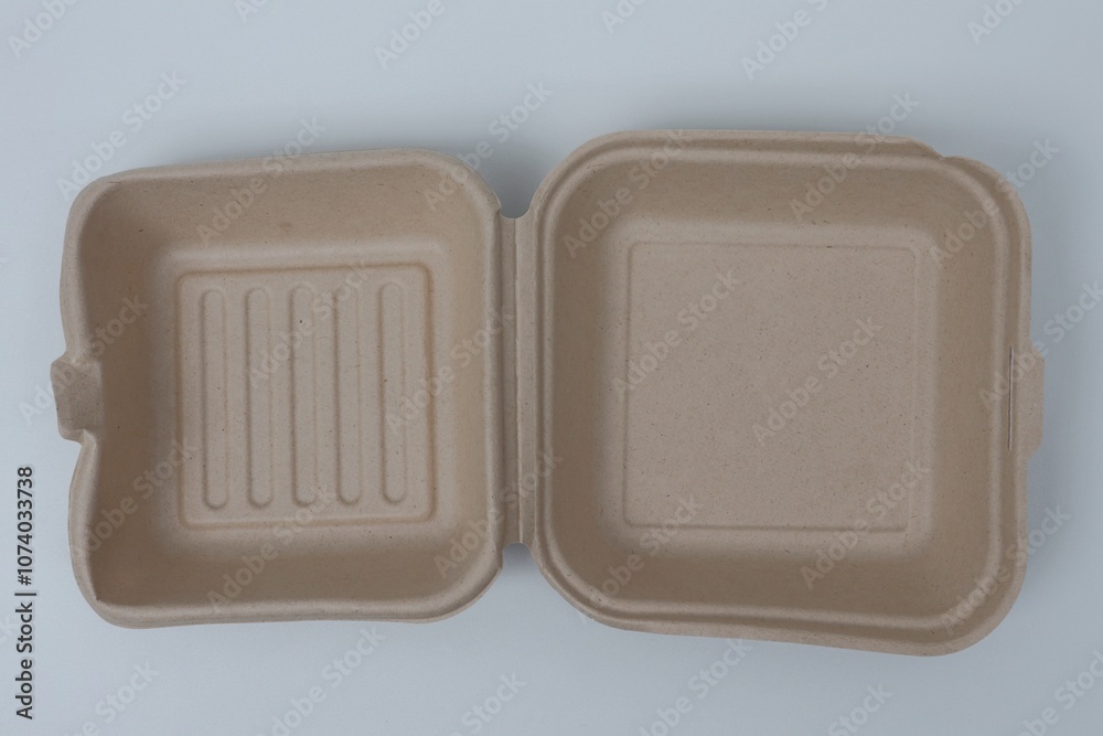 Eco-friendly Sterofoam for food wrapping on white backgroung Eco-friendly Sterofoam for food wrapping on white backgroung