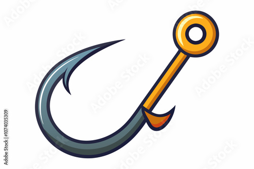 A shiny fishing hook isolated on a white background