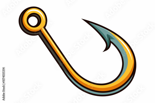 A shiny fishing hook isolated on a white background photo