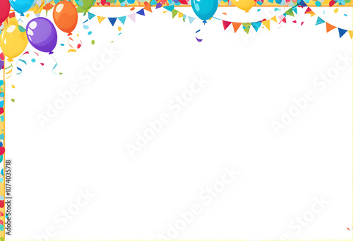 party streamers and confetti, frame with balloons and confetti, confetti background