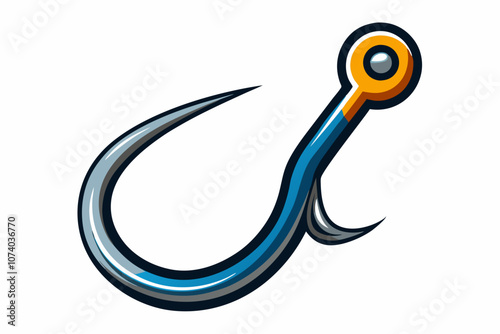 A shiny fishing hook isolated on a white background photo