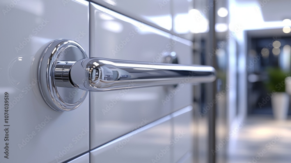 Modern Chrome Grab Bar in Stylish Bathroom Setting Modern Chrome Grab Bar in Stylish Bathroom Setting
