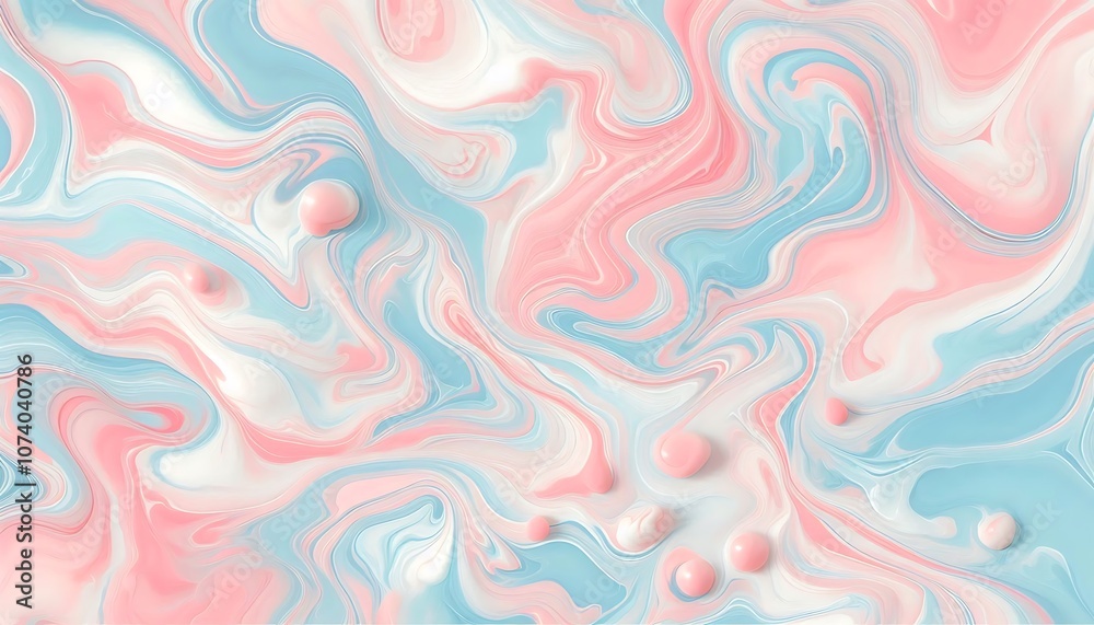 Obraz premium Soft pink and blue marble texture with pastel swirls playful modern design