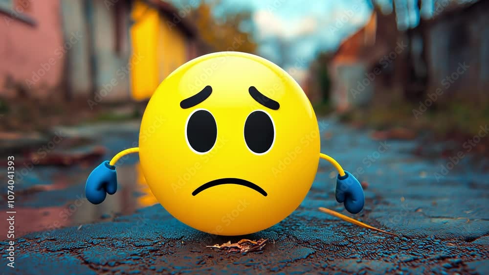 Blue sad emoji crying and ranting A