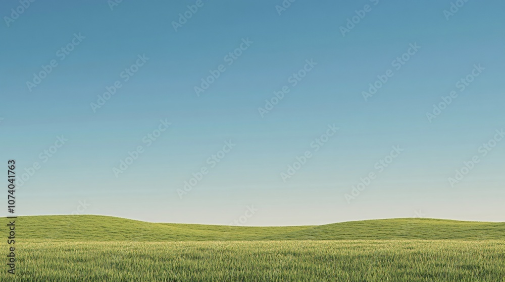 Fototapeta premium Minimalistic landscape with a clear sky
