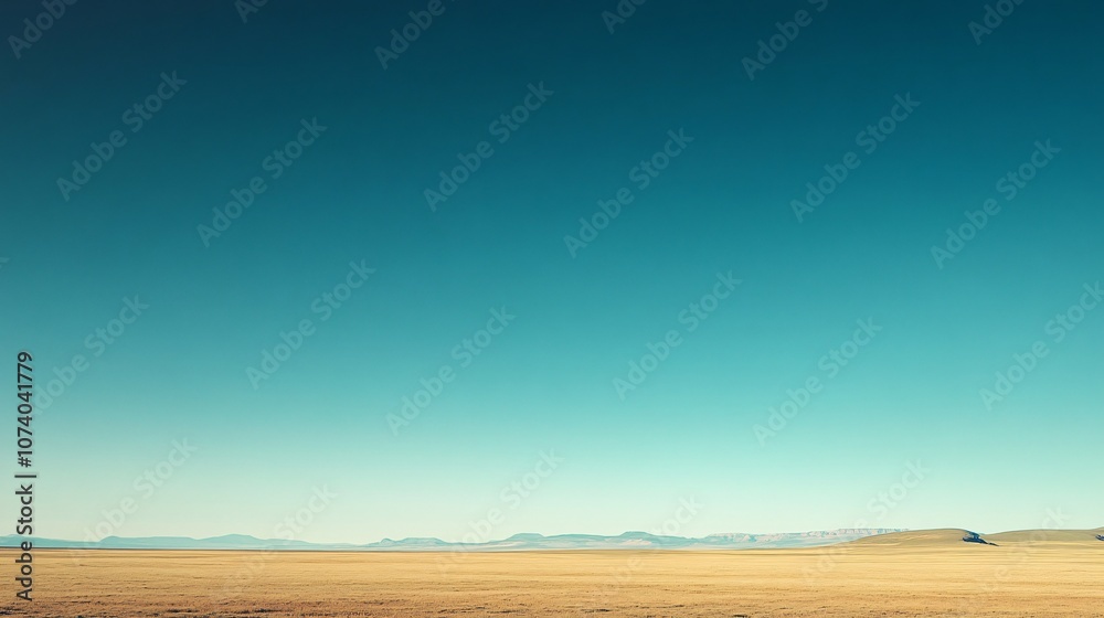 Fototapeta premium Minimalistic landscape with a clear sky
